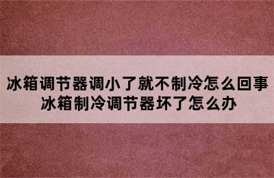 冰箱调节器调小了就不制冷怎么回事 冰箱制冷调节器坏了怎么办